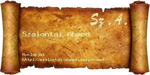 Szalontai Ahmed névjegykártya